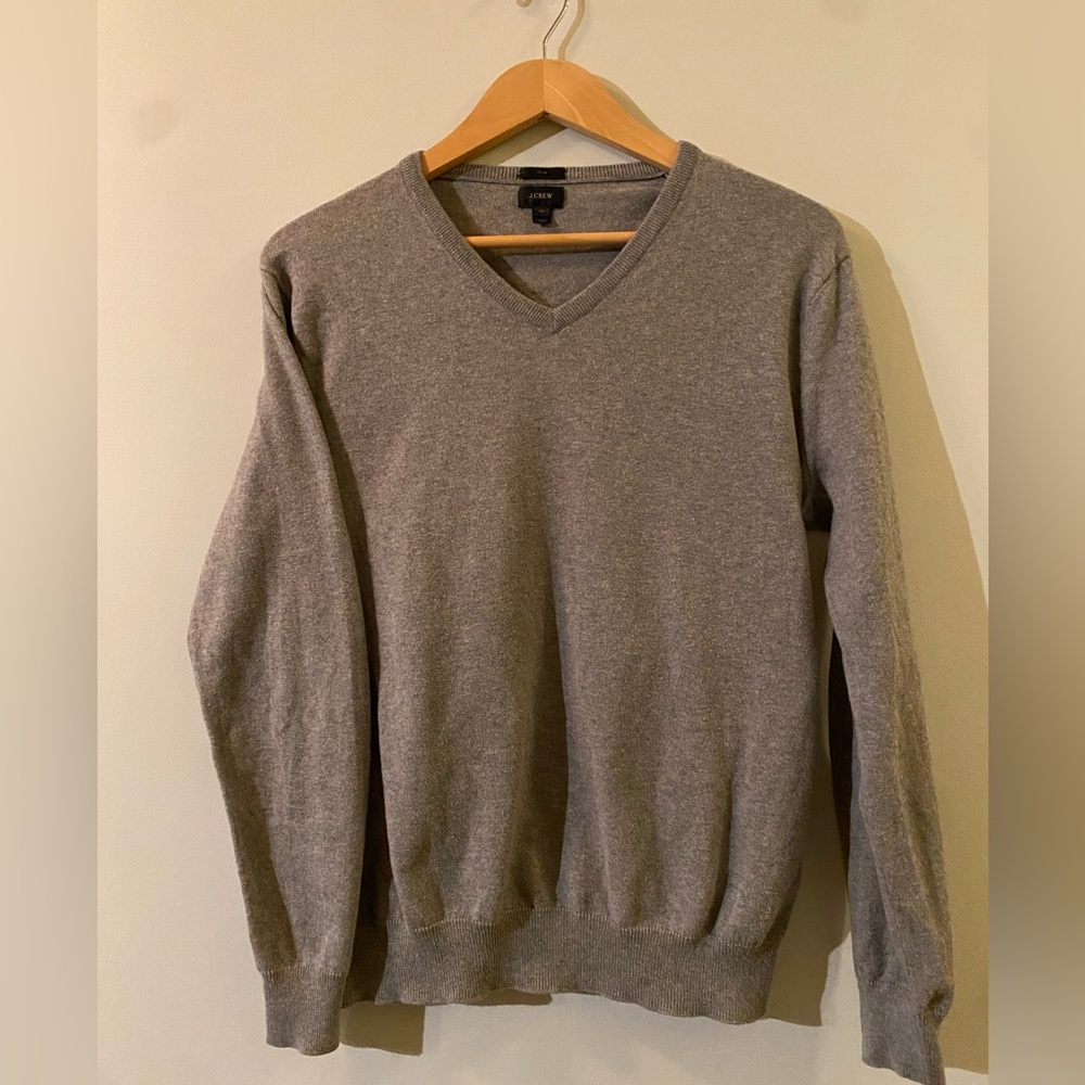 J. Crew Men's V-Neck Sweater in Gray